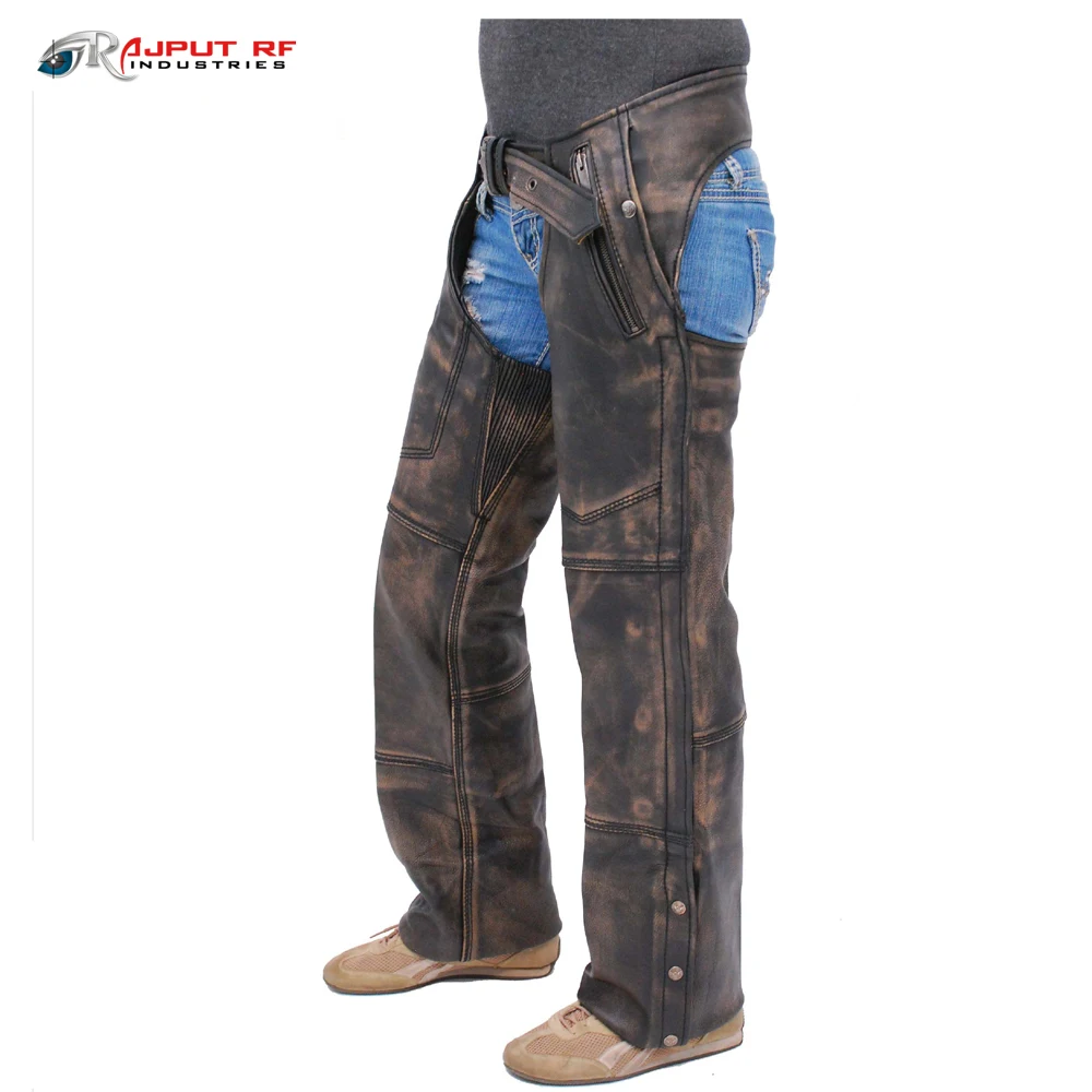 High Quality Motorbike Men Chaps Customized  durable Leather biker gear wholesale available all color