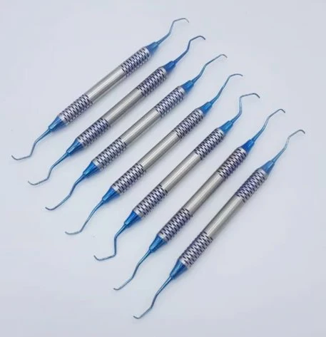 7 Pcs Gracey Curettes 1/2 to 13/14 Double Ended Dental Perio Silver Instruments / Set of 7 Pcs Periodontal Gracey Curettes Kit