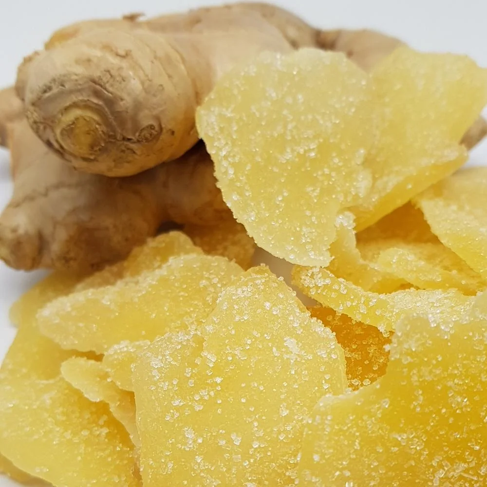 
Dried dehydrated ginger slices with cryslized sugar Thailand 