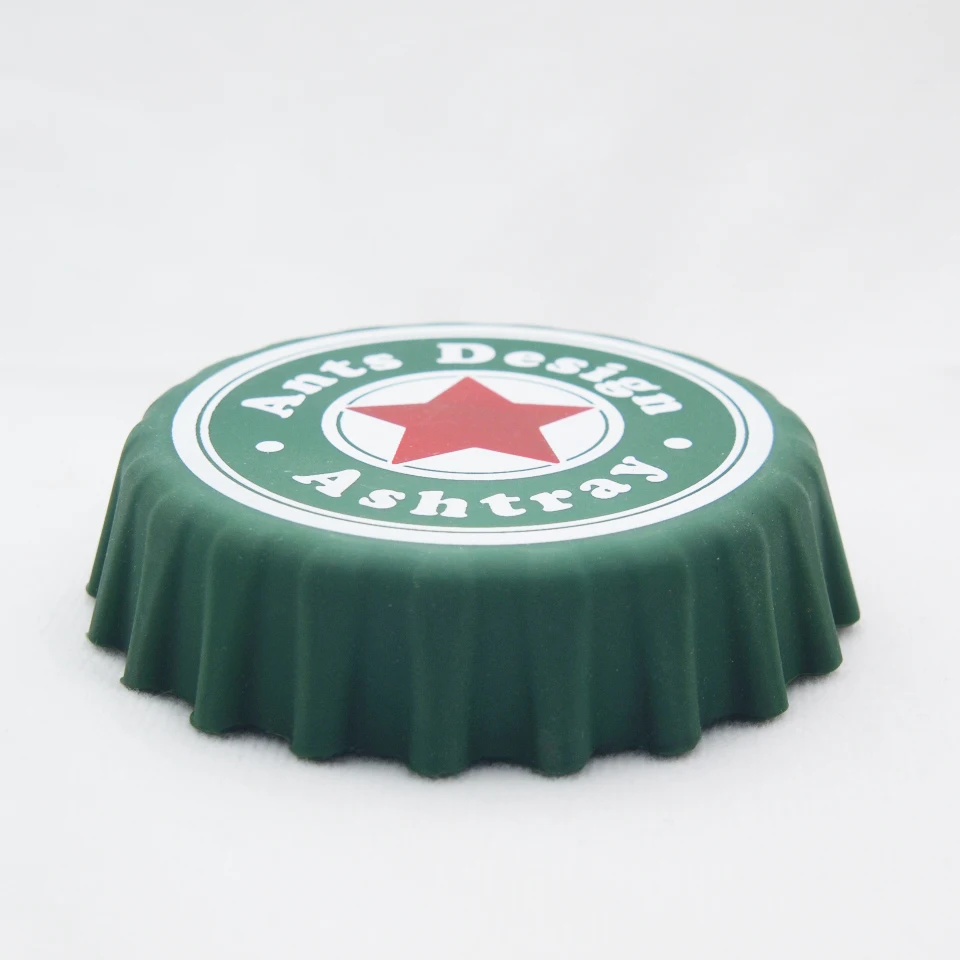 
Novelty Green Beer Cover Shape silicone ashtray 