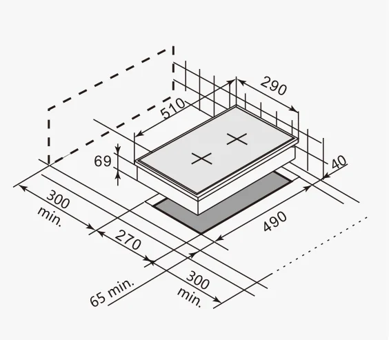 
HD3001 All Metal Housing Material Domino Two Burners Vitro Ceramic Hob 