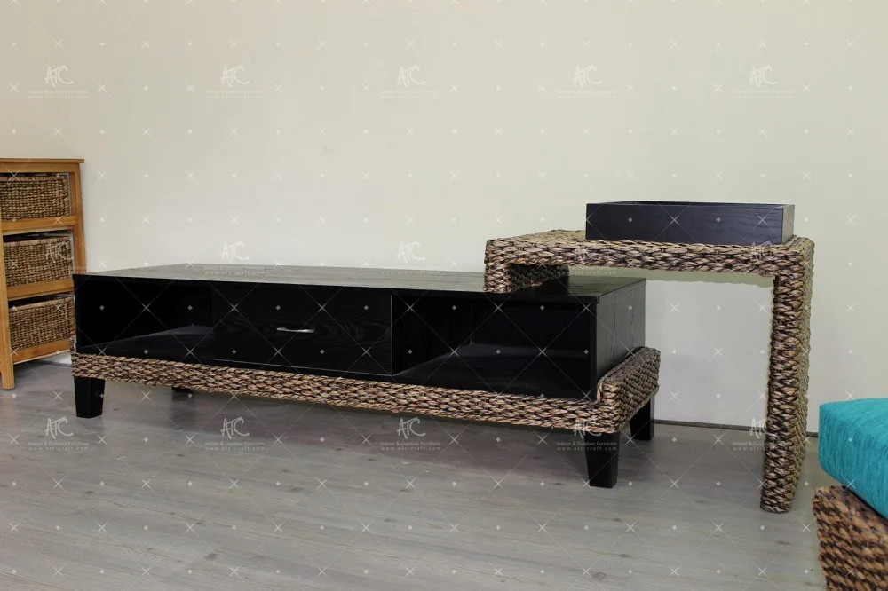 Polite Model Water Hyacinth TV Cabinet Wicker Furniture
