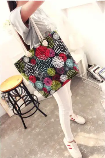 
Hot Selling Colorful Canvas Beach Bags Women Lady,handle Bag Cotton Canvas Striped 25cm Height Polyester Sh-n00102 Sinohood 