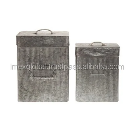 High Quality Galvanized Metal Coffee Canister With Tin Lid Cylinder Home Storage Sugar Tea Canister Jar In Cheap Price In Bulk