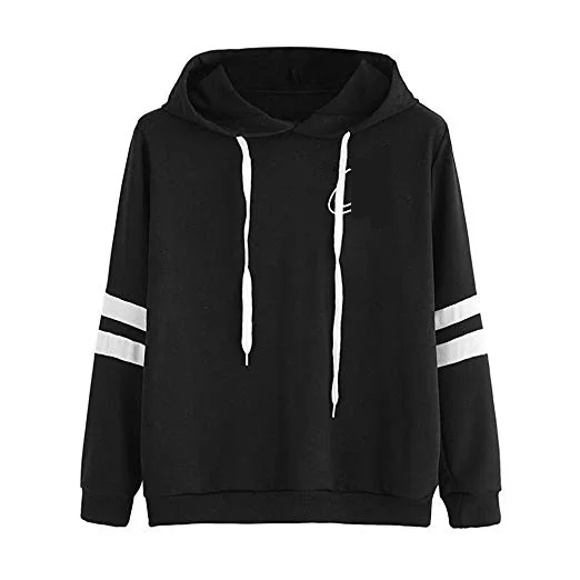 
Women Slim Fit Zip Up Stripe Panel Top Hoodie/O neck plain women hoodie 