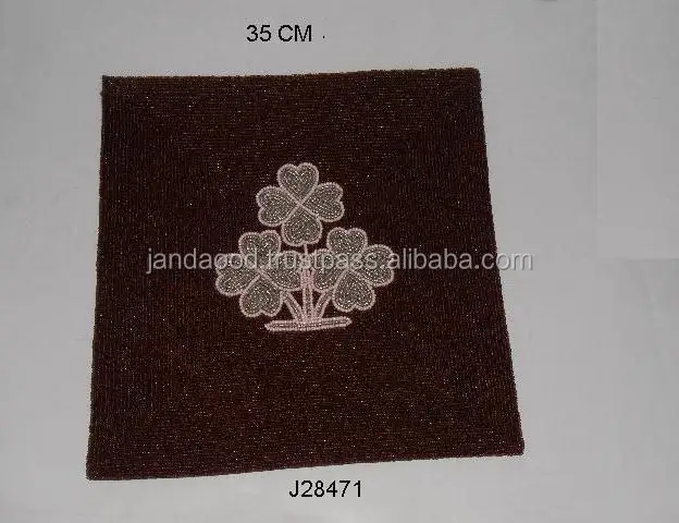 
Square Glass bead place matin brown colour with patterns other colours also available 