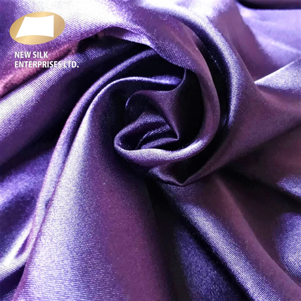 Shiny 100% polyester woven crystal satin fabric for lingerie