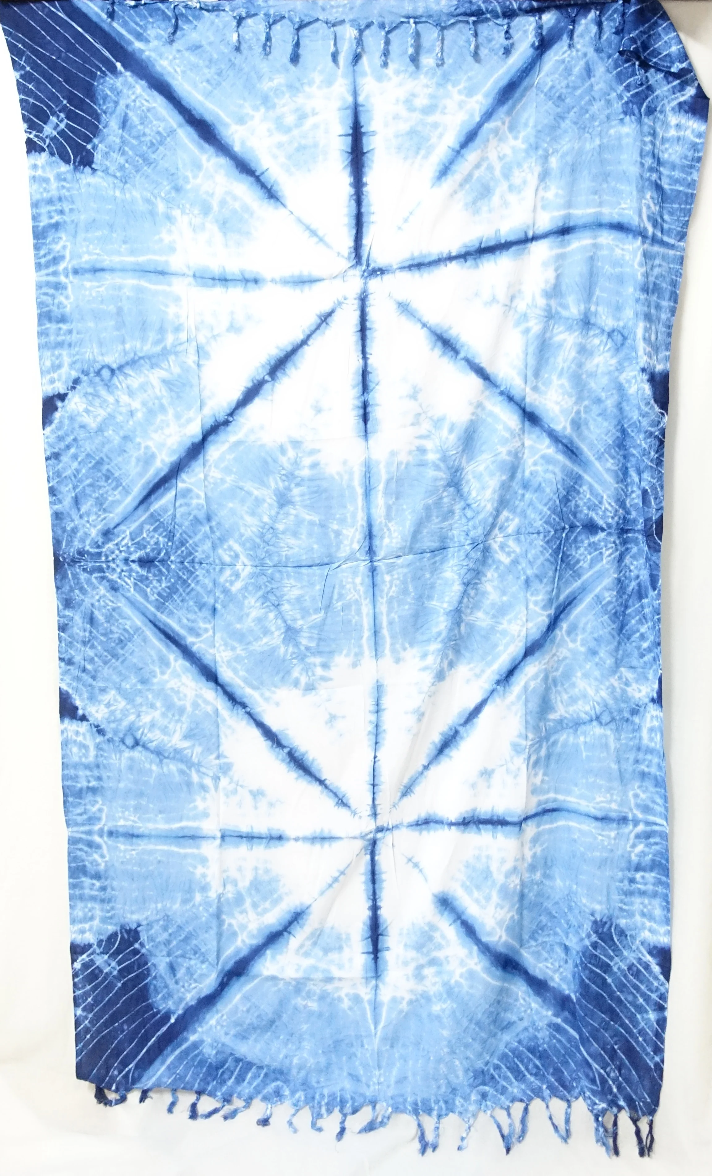 Синяя пикантная пляжная одежда цвета индиго с разноцветным узором ручной работы парео саронг