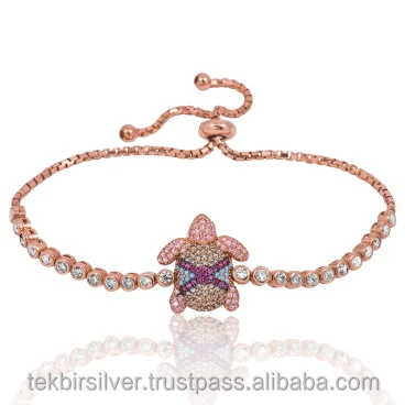 Wholesale Sterling Silver 925 Jewellery Adjustable Bracelet with Zircon