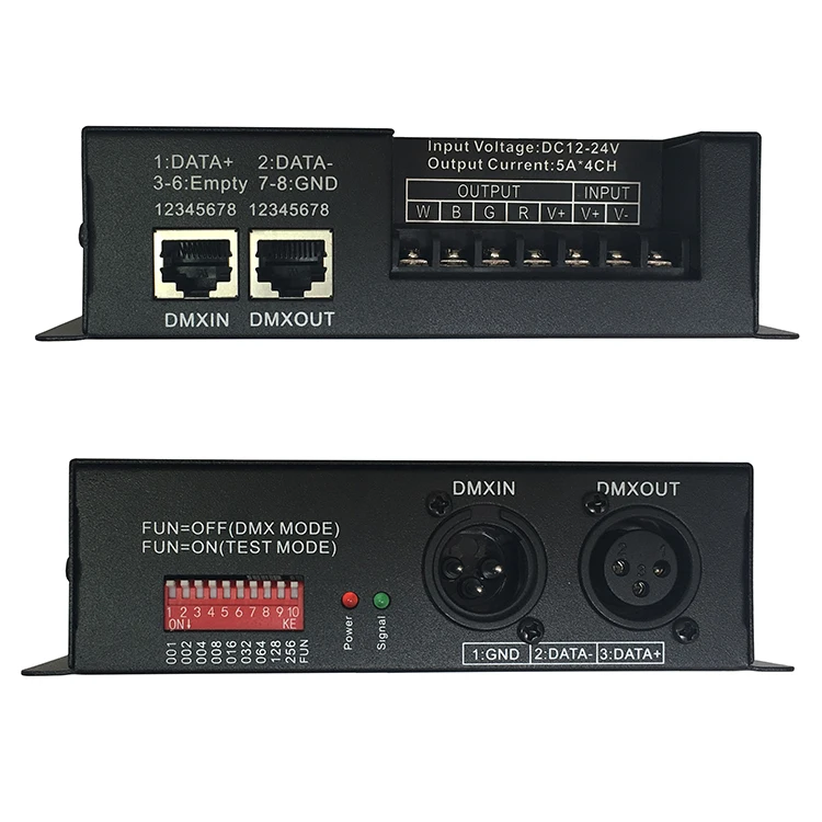 Hot Selling 4 Channel 5A LED RGBW DMX512 Constant Decoder with Pull Code for Stage Lamps or Modules