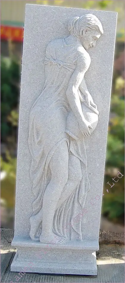 Marble Carving Nude Female Figure Sculpture Wall Art Relief