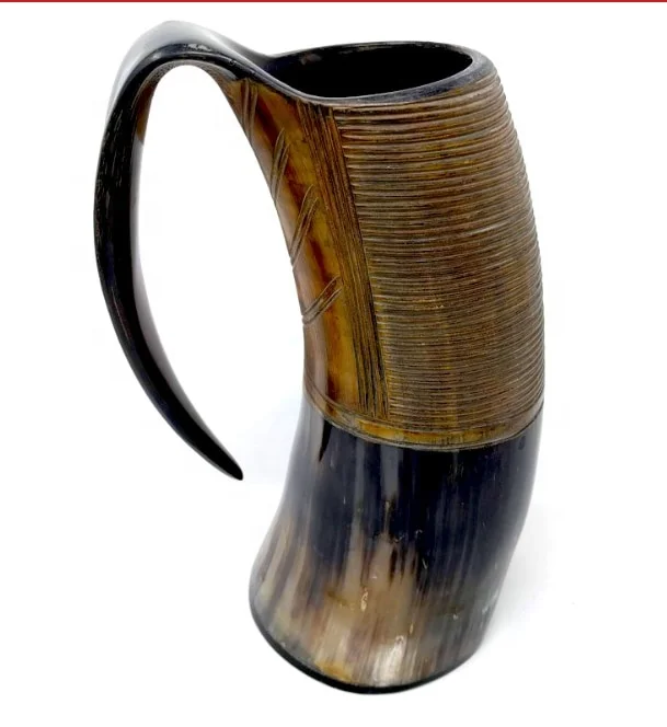 Authentic Viking Drinking Horn mug With Shot Beer Glass Cold Chocolate beer mead wine ale Tankard at low price by LUXURY CRAFTS