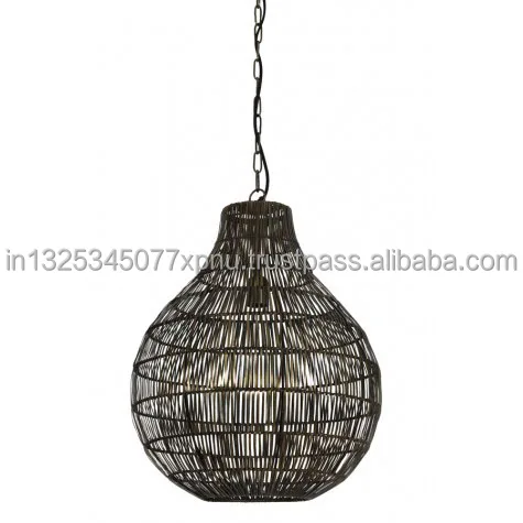 Jute-Wrapped Wire Pendant Lamp Stylish Chandelier & Pendant Light  Wire Pendant lamp with jute wrapped