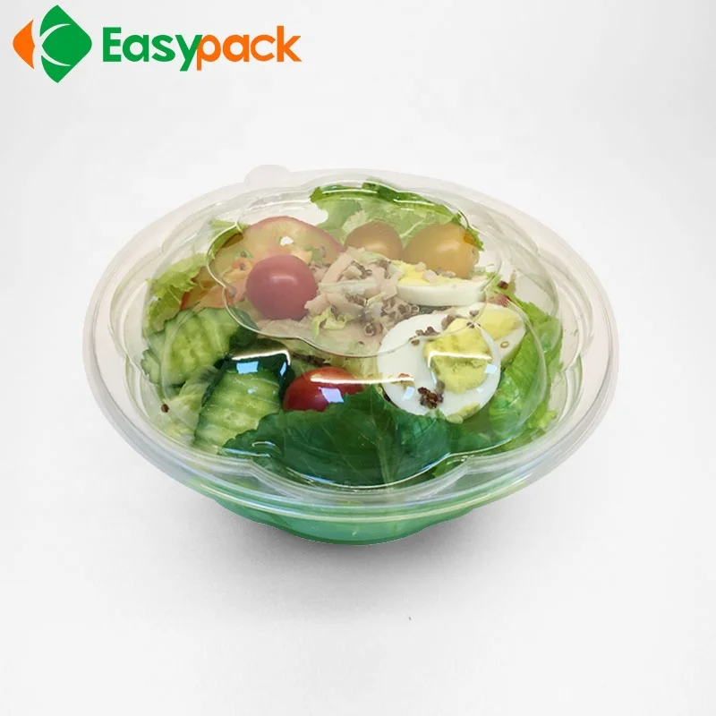 Flower shape plastic packaging salad bowl food container for market