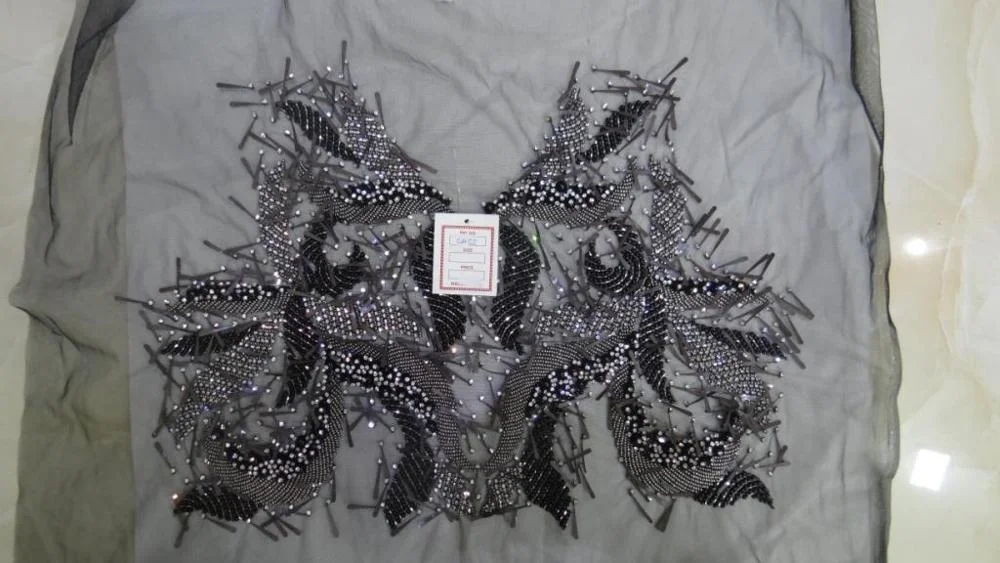 india New Innovative Product Beaded Applique Lace Trim Crystal Rhinestones Patches