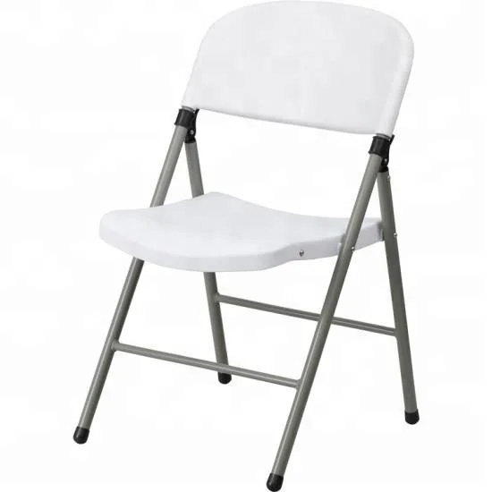 Blow Molded Plastic Folding Chair In White