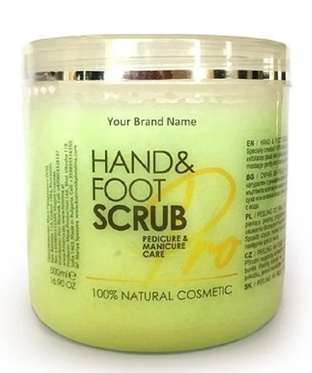 Exfoliating Hand And Foot Scrub For Manicure And Pedicure 100% Natural Product | Private Label | Wholesale | Bulk | Made in EU