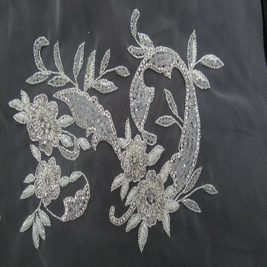 Fancy Sequin Crystal Rhinestone Wedding Applique