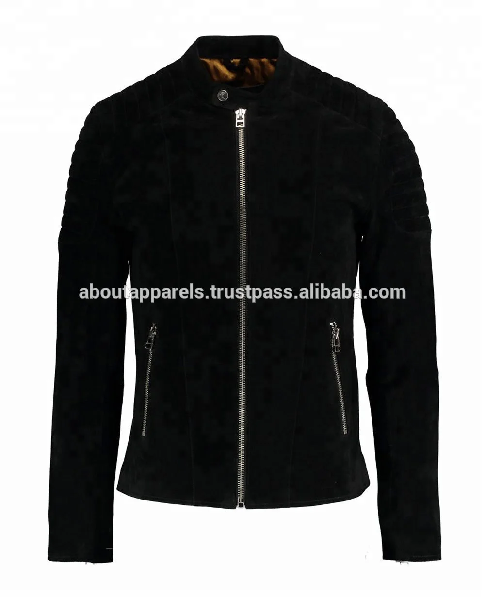 Fashion Bomber Black & Brown Cow Suede Leather Jacket, Man Black Fashion suede Leather Jacket