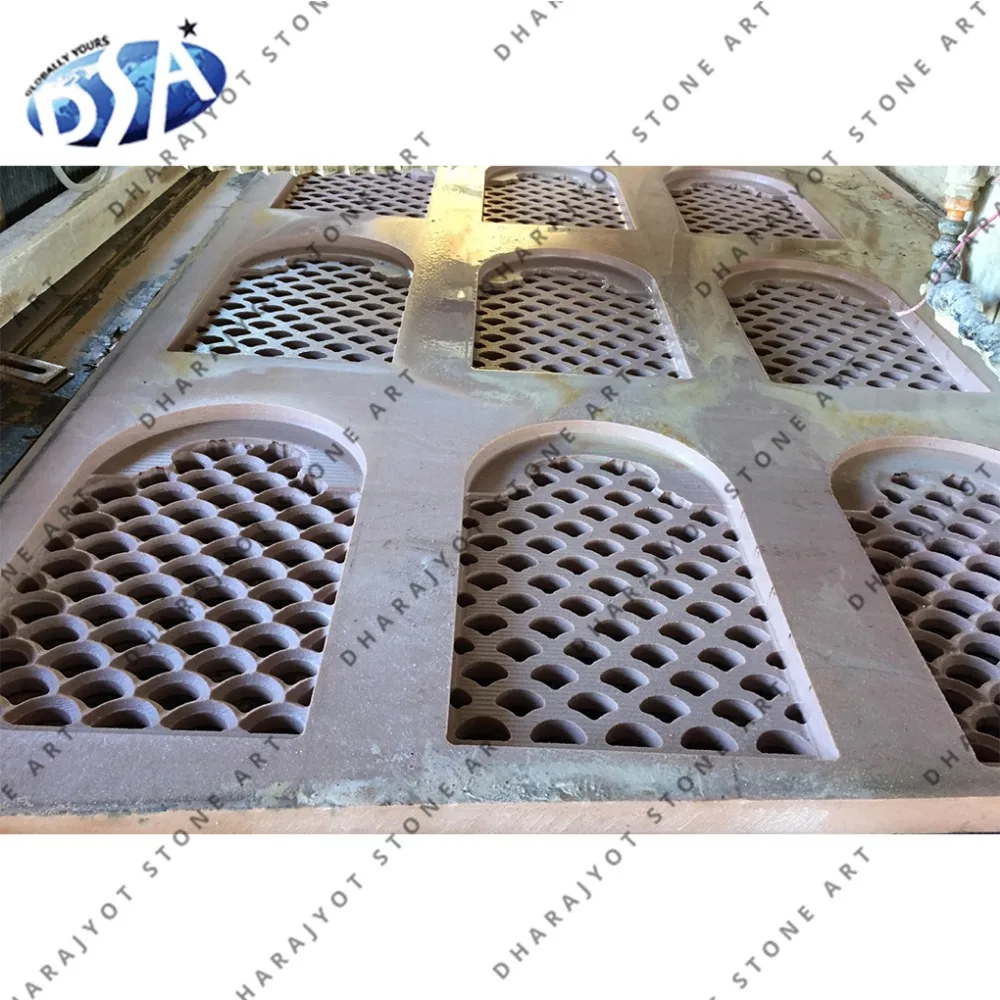 
Pink Marble Round Designing Jali 