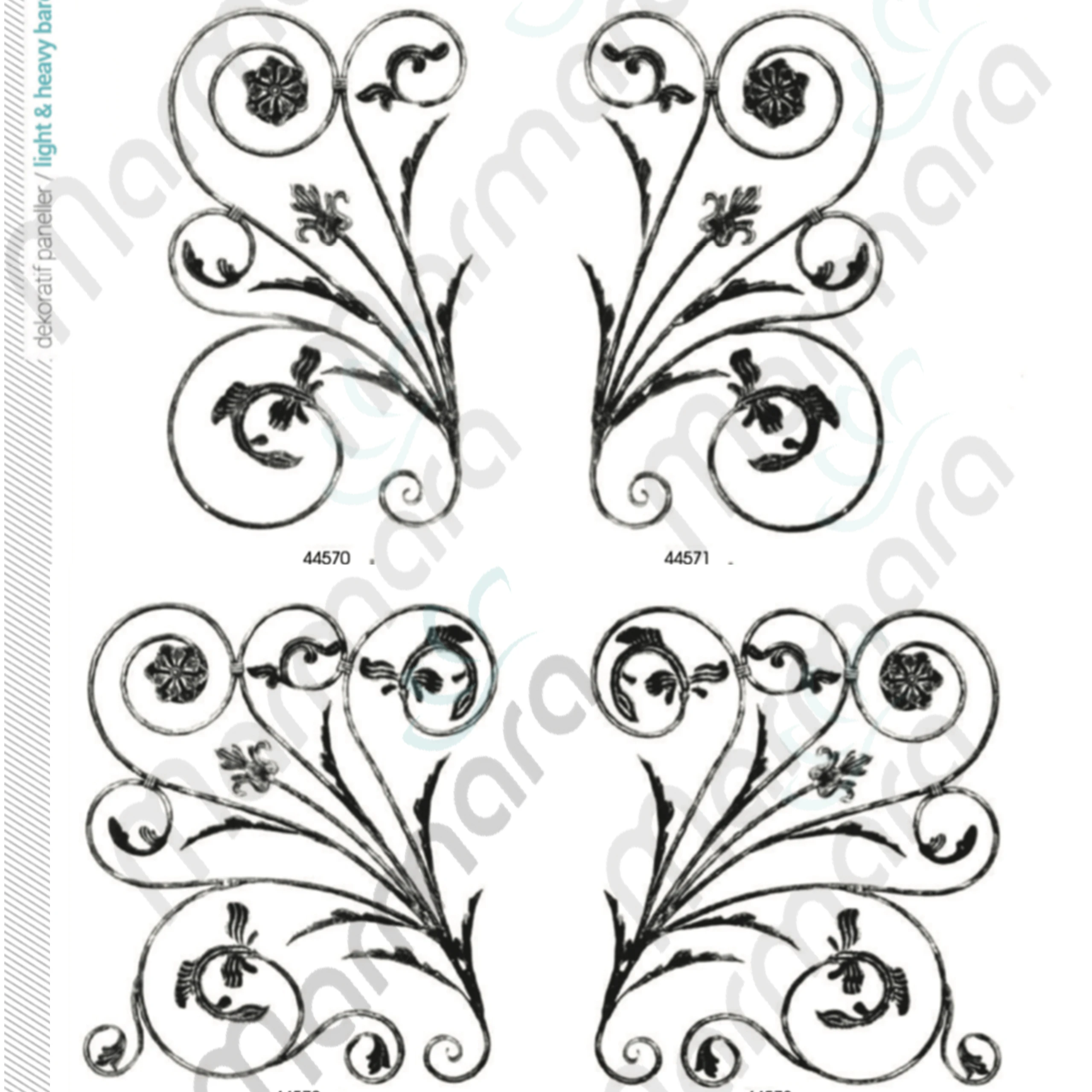 
Decorative Panel wrought iron parts forged fence gate ornaments Turkish Made decorative Component - Marmara 