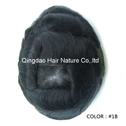 Australia toupee human hair french Lace with  poly skin perimeter well bleached knots human hair pieces hair toupee