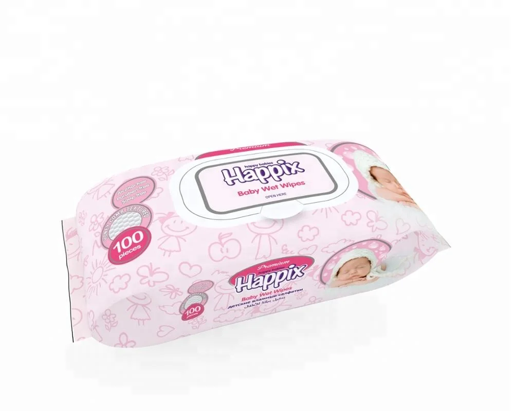 
Детские влажные салфетки Happix с крышкой, 100 шт. 