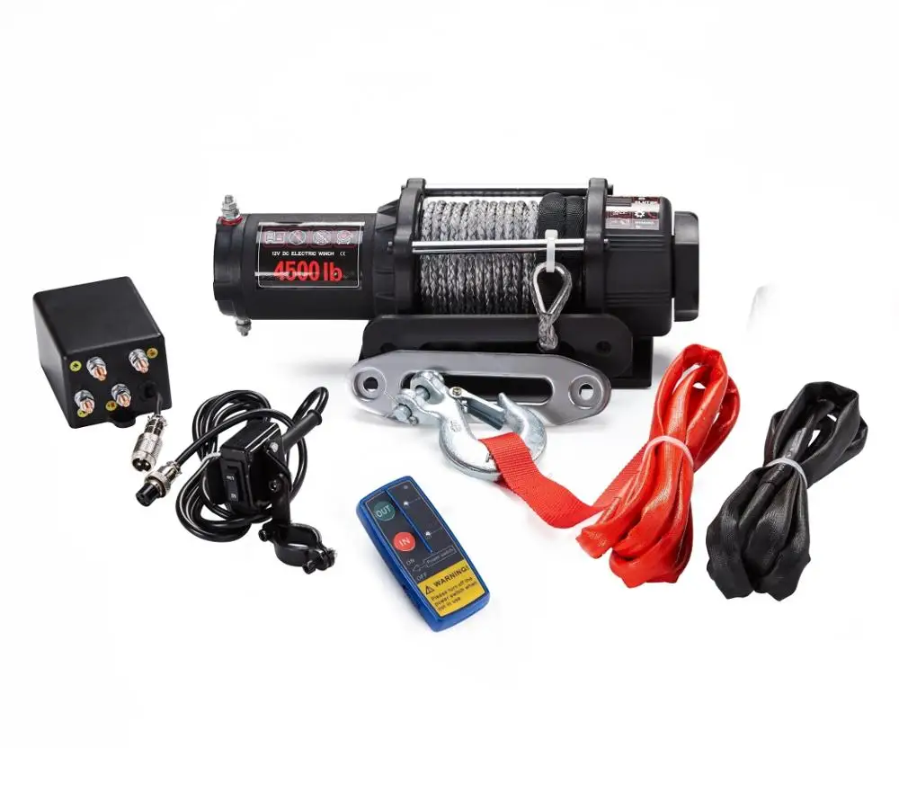 Off road high speed 4*4 car electric winch 4500lbs with synthetic rope