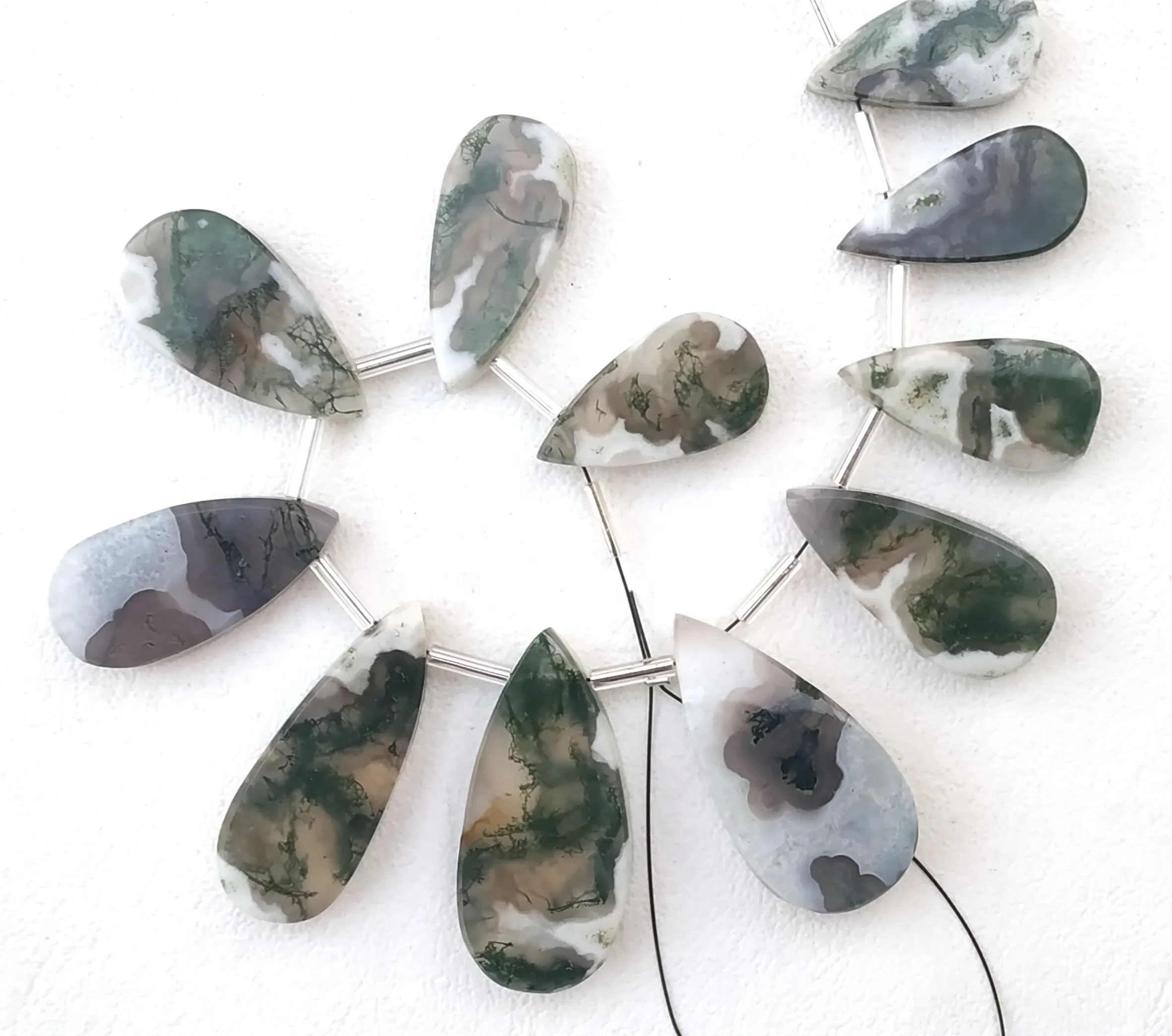 Natural Solar Quartz Gemstone Smooth Pear Shape Briolette Beads Healing Crystal Stone Making Jewelry Beads