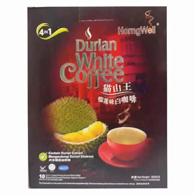 
4 In 1 Rich and Strong Musang King Instant Durian White Coffee 