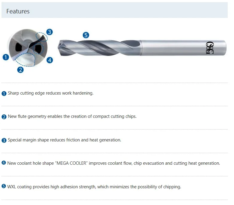 OSG Diamond Drill Bit Carbide Drill for Stainless Steel and Titanium Alloy