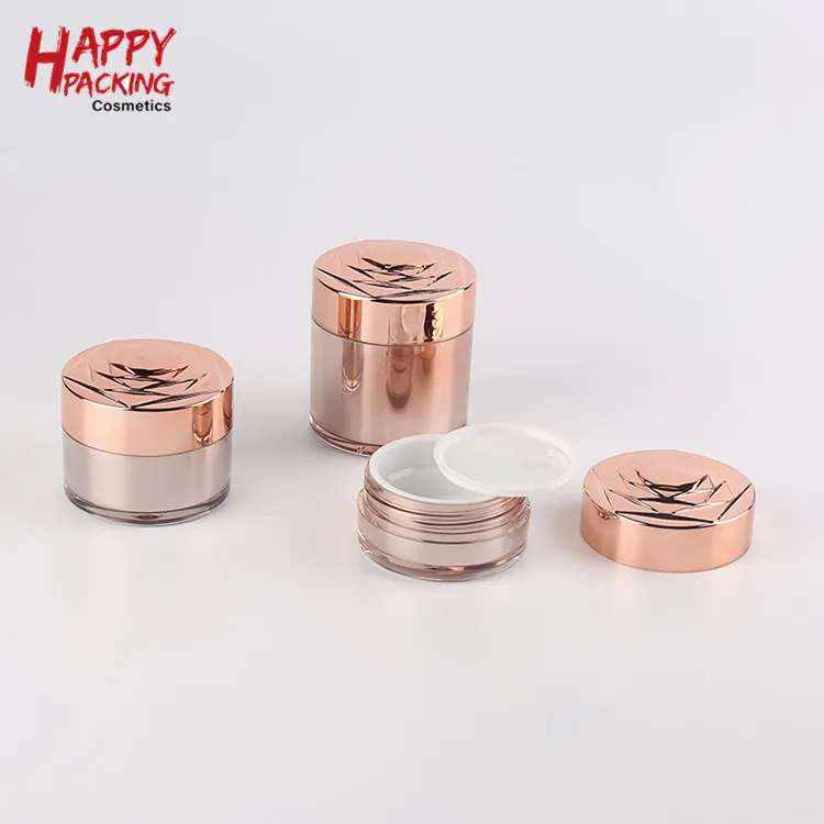 Luxury Beautiful Rose Gold Cosmetic Jar For Acrylic Cream Jars Wholesale