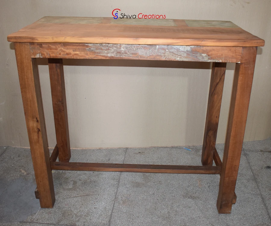 Reclaimed Wood Restaurant Hotel Cafe Furniture Pub Tall Bar Table Custom Bar Table Bar Height Table
