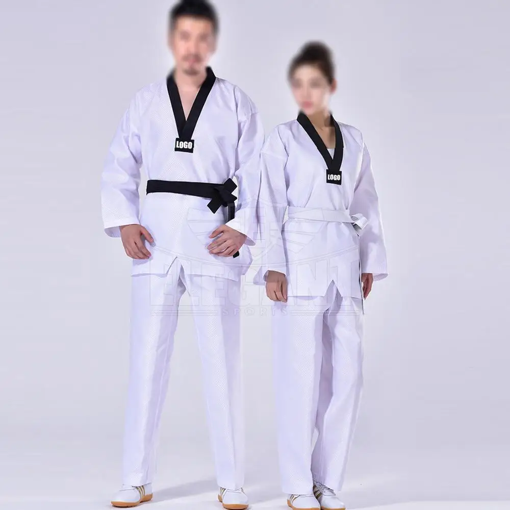 Custom Colors Taekwondo Uniform Clothes Traditional Red Suite Kids Adult Student Tae kwon do dobok approve Black V-Neck clothing
