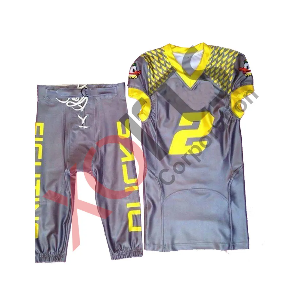 Customized Spandex Integrated Pants Sublimated American Football Uniforms Jerseys