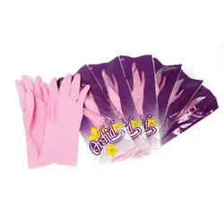 Women reusable latex pink household rubber gloves waterproof dish cleaning gloves for kitchen dishwashing car washing