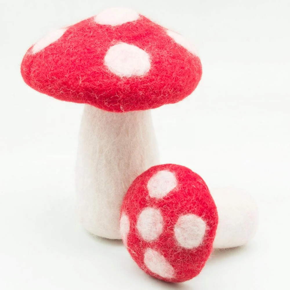 FCS-020 Mushroom Tree for Crafts & Decoration Made from Eco-friendly New Zealand Wool Felted by Nepalese Women Artisans of Nepal