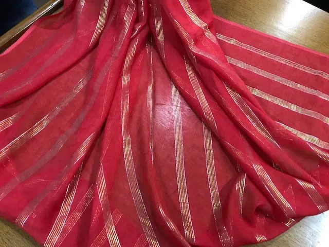 new Iridescent Multi colored and  Silver Lurex Silk chiffon Scarf