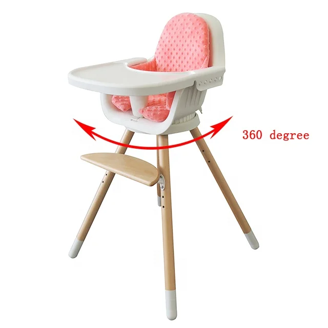 360 degree rotating seat unique baby high chair / baby lazy chair / antique baby high chair wooden