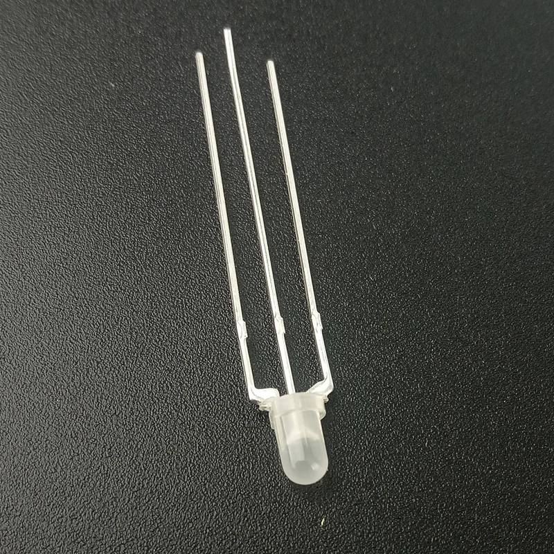 3mm LED diode dual colour LEDs red - green white difused - round shape 3mm diameter 3 pin with common anode