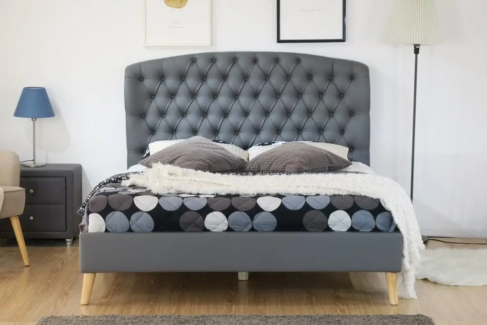Luxurious bed frame of Malaysia 2019 Havana  Chesterfield Tufted fabric Beds