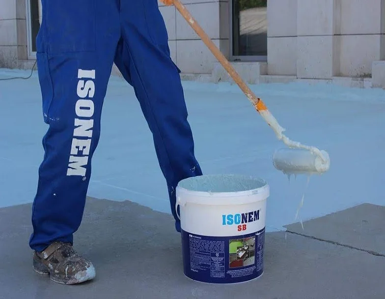 ISONEM SUPER COMPONENT STRONG WATERPROOFING MATERIAL FOR CONCRETE ROOF, ONE COMPONENT, WATER BASED