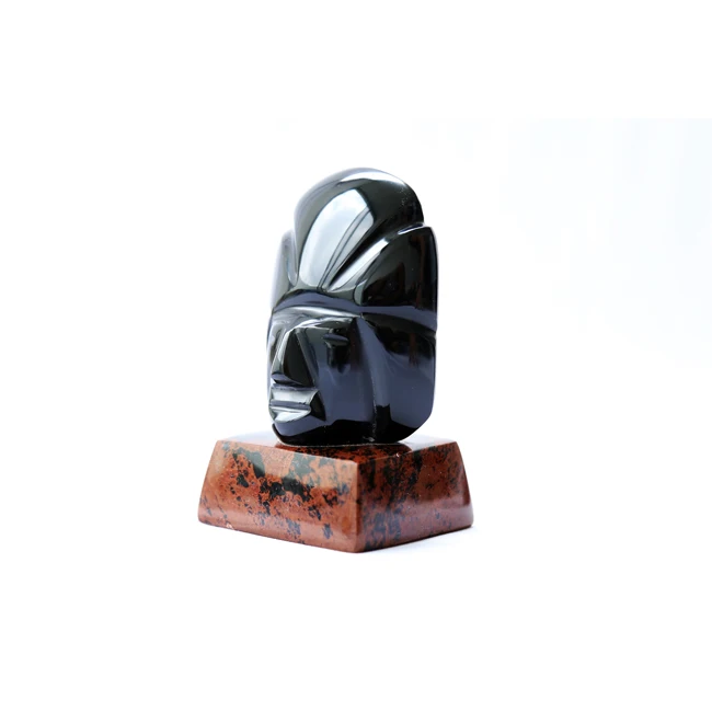 Bulk Sale Glossy Obsidian Sculpture Warrior for Home Decoration at Low Price
