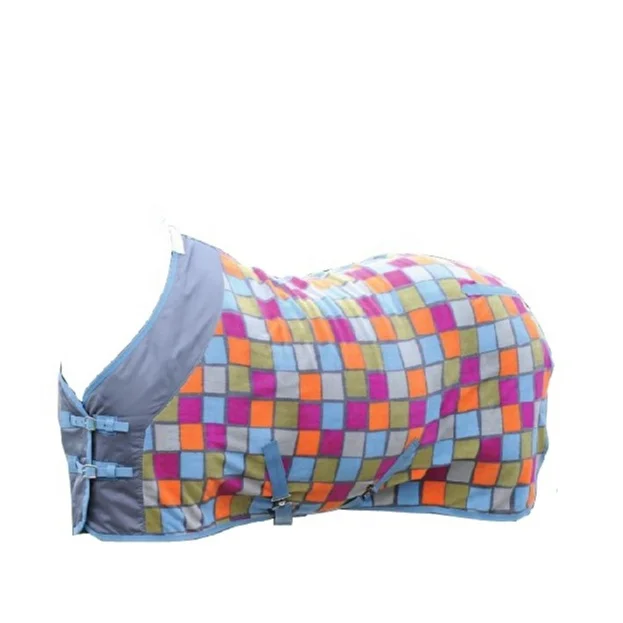Multi Color Checks 220 G Printed Polar Fleece Horse Rug India Kanpur Rug