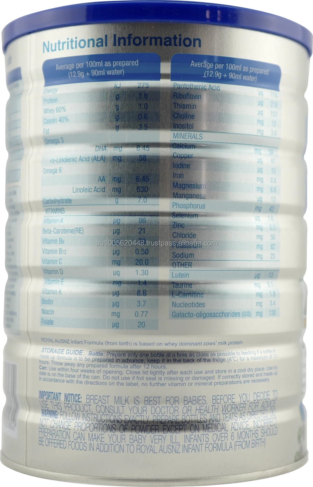 
Australian Infant Formula step 1 