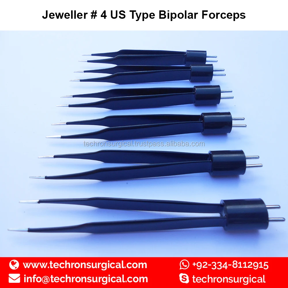 Jeweler #4 11.5cm Non-Stick Ophthalmic Electrocautery Bipolar Forceps