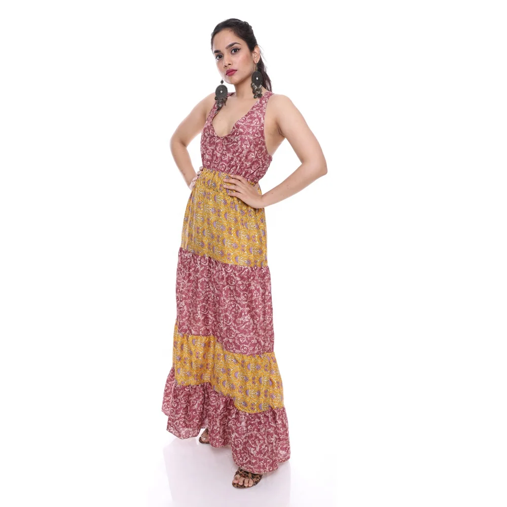 New indian long western wrap dresses for school girls