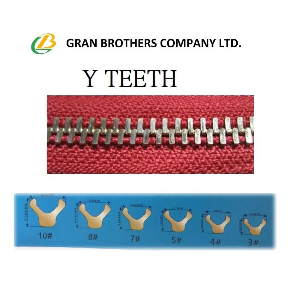 y teeth brass zipper and all kinds of zipper