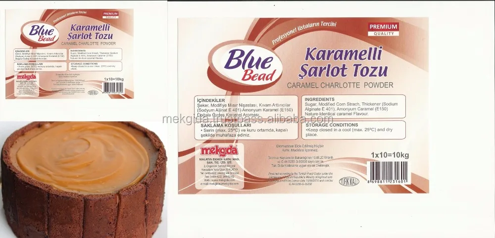 Blue Bead Caramel Pastry Charlotte Cream Powder