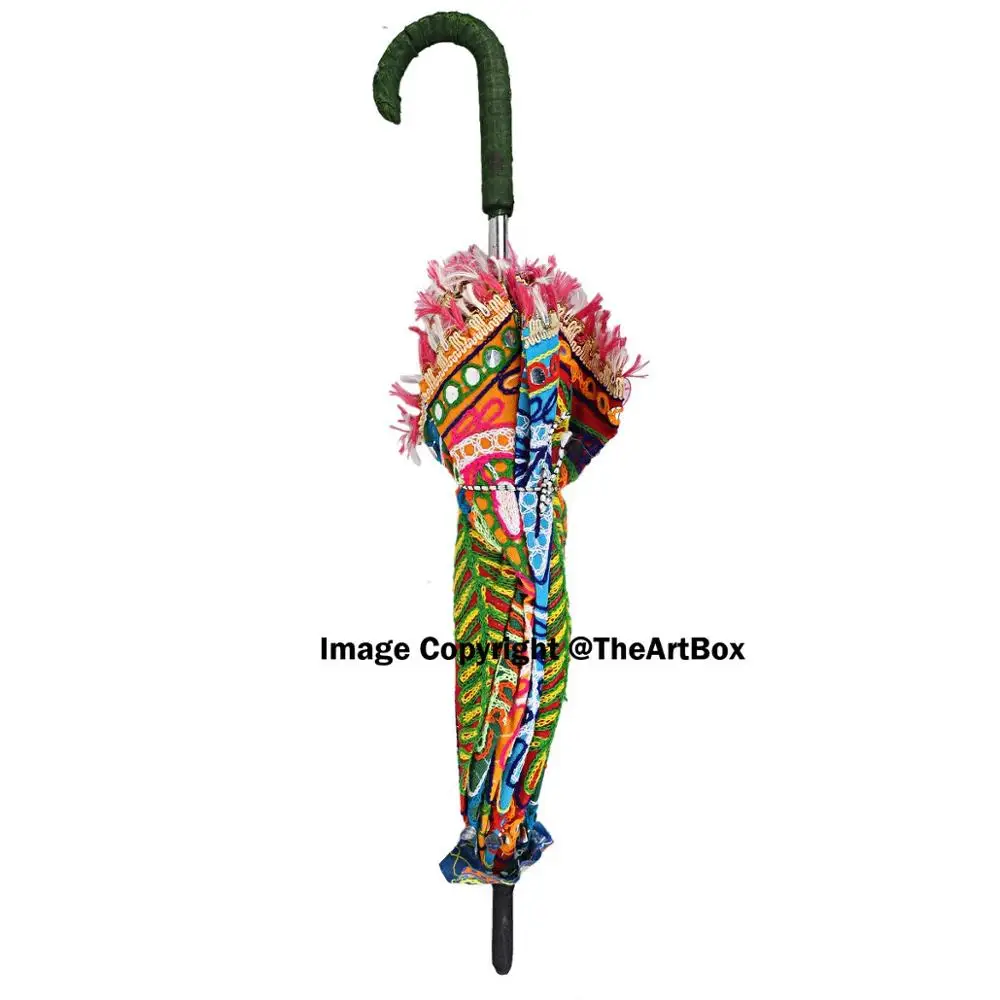 Handicraft Rajasthani Embroidered Umbrella for Party Event Wedding Anniversary Festival Diwali Navratri Decoration Canopy